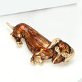 Alloy Rhinestone Poodle Brooch Cute Animal Lapel Pin For Coats view 2