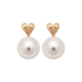 Elegant Heart Faux Pearl Drop Earrings With Silver Pin Textured Light Luxury Style view 5