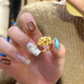 Gold Plated Flower Open Ring For Women view 3