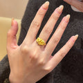 Gold Plated Flower Open Ring For Women view 4
