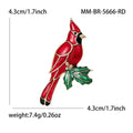 Alloy Red Bird Branch Brooch Pin For Coats And Suits view 4