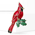 Alloy Red Bird Branch Brooch Pin For Coats And Suits view 2