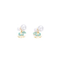 Elegant Enamel Rocking Horse Pearl Drop Studs, Light Luxury Alloy Silver Needle Fashion Women Earrings view 5