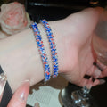 Light Luxury Geometric Square Zirconia Artificial Crystal Bangle For Women Fashion Jewelry view 4