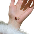 Real Gold Plated Copper Zircon Horse Pendant Sweater Necklace With Acetate Accent, Light Luxury Daily Versatile Collarbo view 5