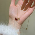 Real Gold Plated Copper Zircon Horse Pendant Sweater Necklace With Acetate Accent, Light Luxury Daily Versatile Collarbo view 2