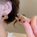 French Vintage Light Luxury Alloy Hollow Triangle Rhinestone Stud Earrings view 1