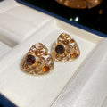 French Vintage Light Luxury Alloy Hollow Triangle Rhinestone Stud Earrings view 4