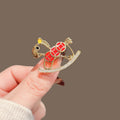 Rhinestone Enamel Pony Brooch Alloy New Chinese Style Zodiac Horse Pin For Women view 2