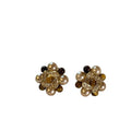 Vintage Floral Faux Pearl Zircon Stud Earrings With Gold Plated Silver Pins For Women view 5