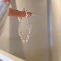 Elegant Floral Zircon Faux Pearl Beaded Bangle For Women Vintage Light Luxury Jewelry view 3