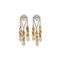 Gold Plated Silver Needle Teardrop Faux Pearl Rhinestone Court Vintage Stud Earrings view 5