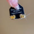 Gold Plated Copper Heart Zircon Stud Earrings With Silver Pins, Light Luxury Sweet Style view 2
