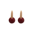 Elegant Vintage Red Zircon Resin Round Stud Earrings For Women Fashion OL Geometric Jewelry view 5