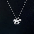 Copper Zircon Mother Of Pearl Horse Necklace Light Luxury Minimalist Collarbone Chain for Women view 3