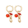 New Chinese Style Artificial Crystal Beaded Peanut Pendant Drop Earrings, Vintage Geometric Round Ear Jewelry view 5