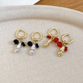 New Chinese Style Artificial Crystal Beaded Peanut Pendant Drop Earrings, Vintage Geometric Round Ear Jewelry view 4