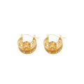 Real Gold Plated Metal Hollow Flower U-Shaped Earrings French Vintage Light Luxury Style view 5