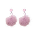 Elegant Plush Bow Pom Pom Stud Earrings With Silver Pins For Women Winter Jewelry view 5
