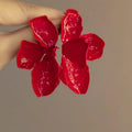 Painted Iron Flower Stud Earrings For Women, Light Luxury Statement Fashion Jewelry view 2