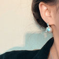 Light Luxury Faux Pearl Zircon C Shape Drop Earrings Geometric Round Vintage Silver Needle Ear Jewelry view 3