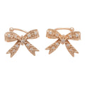 Copper Zircon Bow Clip-on Earrings Light Luxury No Piercing Cartilage Cuff for Women view 5