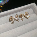 Copper Zircon Bow Clip-on Earrings Light Luxury No Piercing Cartilage Cuff for Women view 4