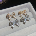Copper Zircon Bow Clip-on Earrings Light Luxury No Piercing Cartilage Cuff for Women view 2