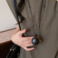 Wooden Heart Pendant Necklace New Chinese Style Oval Geometric Casual Clavicle Chain view 3