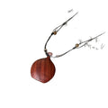 Wooden Heart Pendant Necklace New Chinese Style Oval Geometric Casual Clavicle Chain view 5
