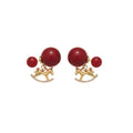 Light Luxury Red Resin Zodiac Horse Stud Earrings With Silver Needle For Women view 5
