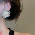 Light Luxury Resin Rhinestone Glass Flower Pearl Beaded Bracelet Jewelry Set For Women view 3