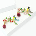 Alloy Enamel Rhinestone Bird Brooch Cute Animal Lapel Pin For Apparel view 3