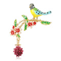 Alloy Enamel Rhinestone Bird Brooch Cute Animal Lapel Pin For Apparel view 2