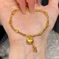 24K Gold Plated Copper Lucky Lock Oval Geometric New Chinese Style Bangle For Women view 1