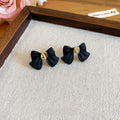 Alloy Painted Bow Stud Earrings With Silver Posts Light Luxury Sweet Daily Wear Jewelry view 3