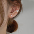 Sparkling Zircon Star Copper Clip-on Earrings Light Luxury Minimalist Ear Cuffs for Women view 1