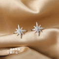 Sparkling Zircon Star Copper Clip-on Earrings Light Luxury Minimalist Ear Cuffs for Women view 4