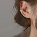 Sparkling Zircon Star Copper Clip-on Earrings Light Luxury Minimalist Ear Cuffs for Women view 3