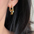 Copper Saturn Tassel Drop Earrings With Zircon Tiger Eye Stone Star Design view 4