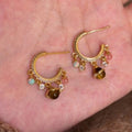 Copper Saturn Tassel Drop Earrings With Zircon Tiger Eye Stone Star Design view 3