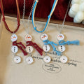 Light Luxury Alloy Snowman Tassel Velvet Cord Sweater Necklace For Women view 2