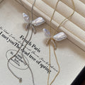 Korean Rhinestone Butterfly Faux Pearl Sweater Necklace Light Luxury Elegant Choker view 2