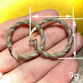 European Two Tone Spiral Earrings For Women, Textured Metal Bead Ear Cuff Jewelry view 4