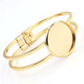 20mm 25mm Pure Copper Bracelet Bezel Blanks For DIY Jewelry Accessories 23g view 3