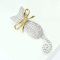 Alloy Rhinestone Bow Cat Brooch For Women's Clothing Accessories view 3