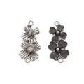 Antique Silver Zinc Alloy Flower Charm Pendant No.057719 for DIY Necklace Bracelet Jewelry Making view 2