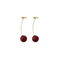 Elegant Resin Cherry Drop Earrings For Women Simple Geometric Round Ear Hook Jewelry view 5
