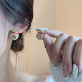 Luxury New Chinese Lucky Bag Rhinestone Zircon Gold Alloy Tassel Drop Stud Fashion Earrings view 1
