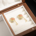 Luxury New Chinese Lucky Bag Rhinestone Zircon Gold Alloy Tassel Drop Stud Fashion Earrings view 3